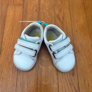 Ten Little Sneakers with Teal Accents - Easy Velcro Closure